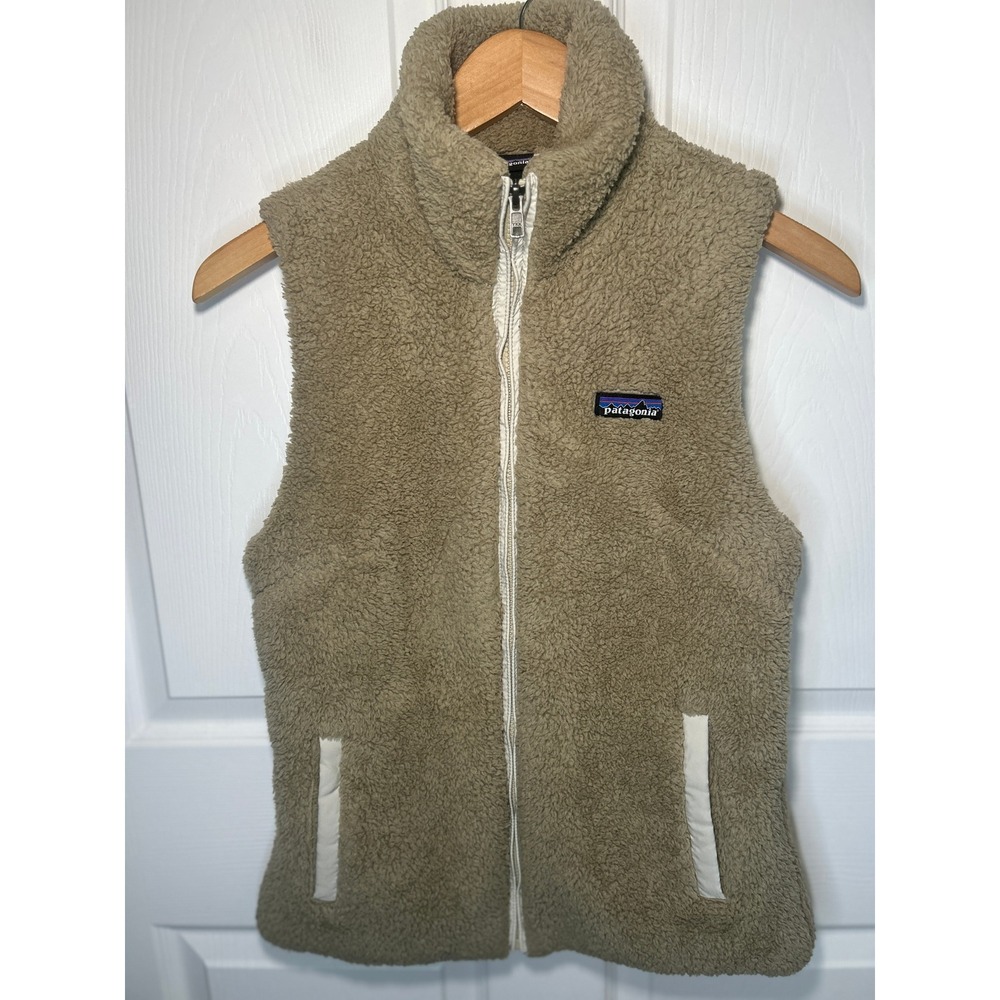 Patagonia Los‎ Gatos Fleece Vest Womens Medium El Cap Khaki Tan Full Zip 25216